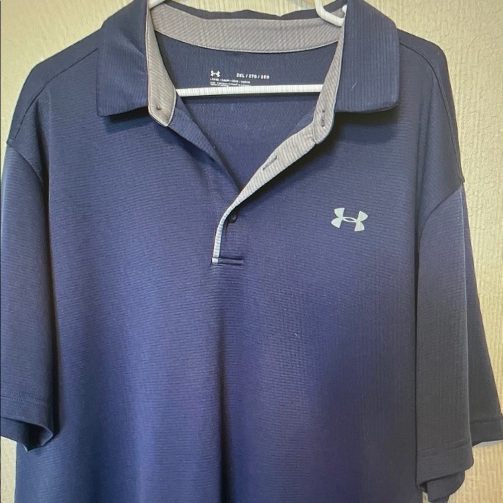 Under Armour Navy Polo with Light Gray Accents